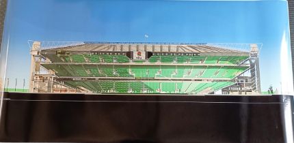 An architectural plan of Twickenham RFC stadium, facsimile signature indistinct, 114 x 228 cm