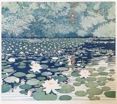 Greenwood, lilies, limited edition print, 152/250, signed in pencil, 46 x 50 cm Overall condition
