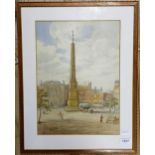 Louisa Fennell, Market Square, watercolour, signed, 35 x 26 cm, artist's label verso Very light