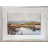 Edward Wesson (British 1910-1983), a lake, watercolour, signed, 30 x 49 cm Provenance: Purchased
