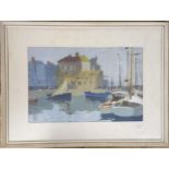 Edward Wesson (British 1910-1983), Harbour scene, gouache, signed, 32 x 48 cm Provenance: