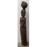 An African carving of a woman, 120 cm high Provenance: Sold on behalf of SNCB Society