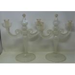 A pair of Murano glass candelabra, 36 cm high no chips cracks or restpration