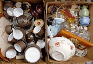 A Hornsea part tea service, assorted ceramics and other items (2 boxes)
