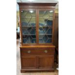 A mahogany secretaire bookcase, with a later glazed top, 112 cm wide