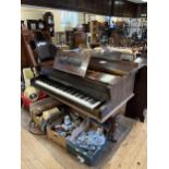 A Broadwood rosewood baby grand piano, 150 cm wide, Ivory Exemption Registration ref: ZXWVYX46