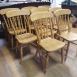 A set of eight pine kitchen chairs (8)
