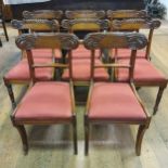 A set of six mahogany bar back dining chairs, with drop in seats, and a similar pair of chairs (8)