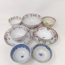 A 19th century tea bowl and saucer, a cup and saucer, and four other tea bowls (9)