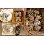 Assorted David Winter cottages, a horse and cart and assorted collectors plates (qty)