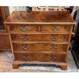 A walnut cabinet, fitted a television, 85 cm wide