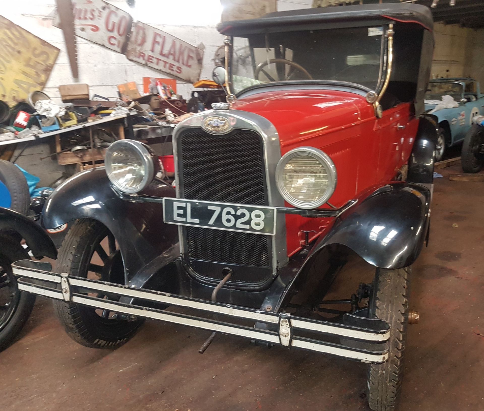 1928 Chevrolet Tourer Registration number EL 7628 Red with a black leather interior Originally - Image 3 of 7