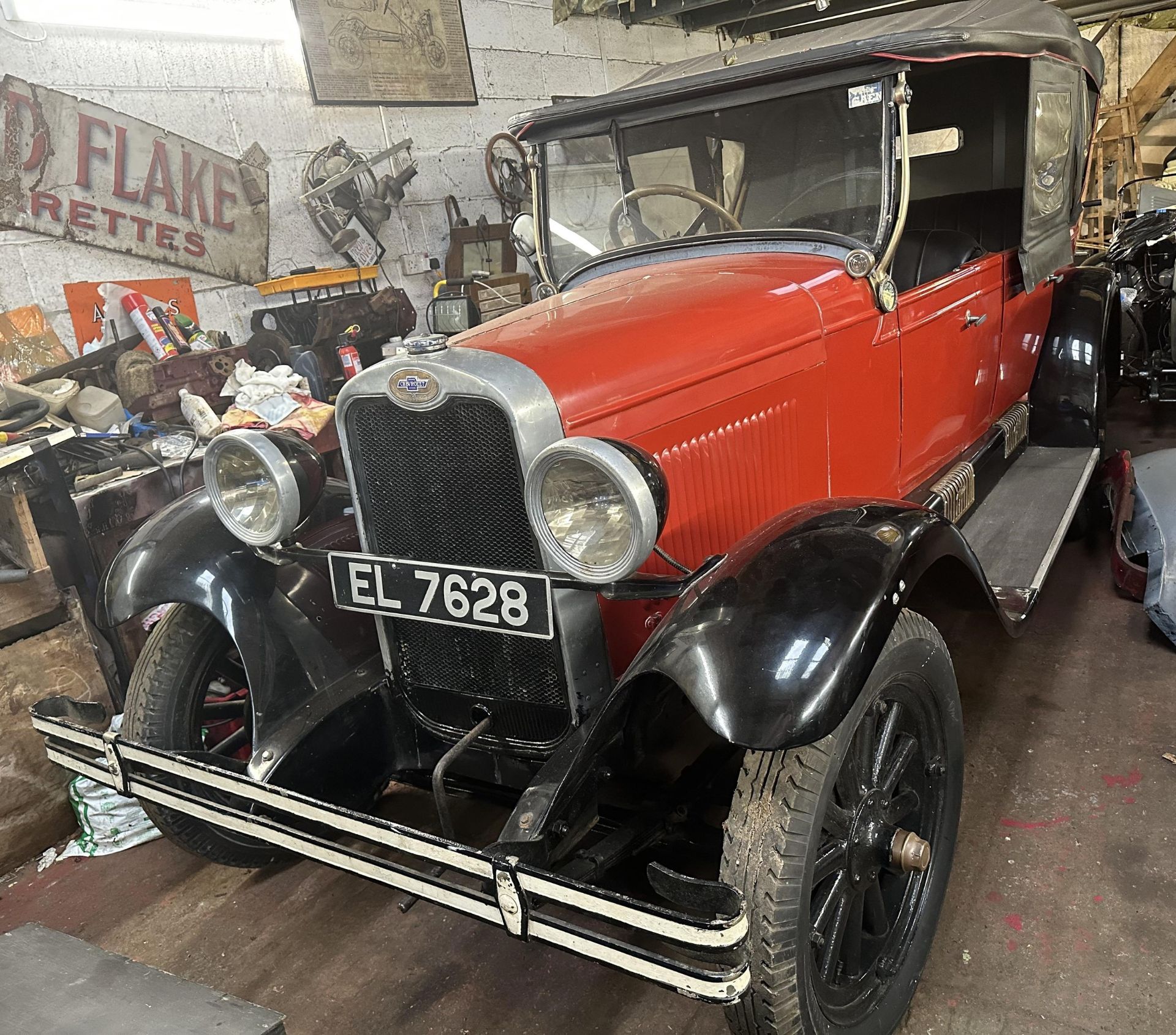 1928 Chevrolet Tourer Registration number EL 7628 Red with a black leather interior Originally