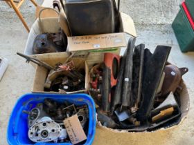 Assorted BSA gearbox parts, various rear chain guards, a seat and other items (qty) Being sold