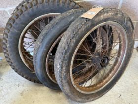 Four hubs with rims and tyres Being sold without reserve