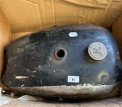 A Norton petrol tank, understood to be from a single cylinder Norton Being sold without reserve