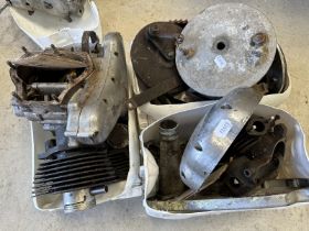 A BSA bottom half, cylinder heads, brake parts and other items Being sold without reserve