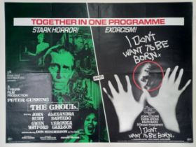 The Ghoul/I Don't Want To Be Born, 1975, UK Quad (Double Bill) film poster, 76.2 x 101.6 cm Folded
