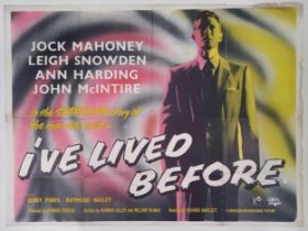 I've Lived Before, 1956, UK Quad film poster, 76.2 x 101.6 cm Folded, Some tears in creases