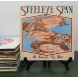 Steeleye Span, All Around my Hat, vinyl LP record, and assorted other vinyl records contained within