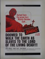 Plague Of The Zombies, 1966, US One Sheet film poster, 68.6 x 104.0 cm Various tears on the creases