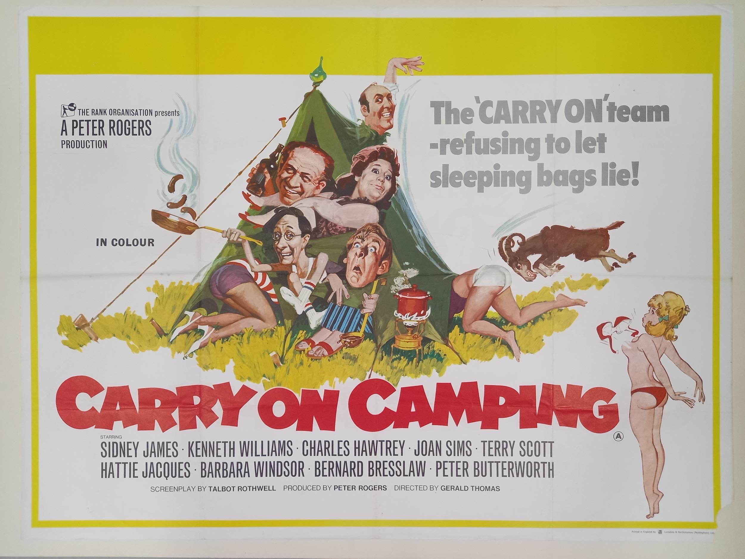 Carry On Camping, 1969 UK Quad film poster, 76.2 x 101.6 cm Folded, bottom right corner missing