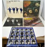 The Beatles Help, vinyl LP, Rubber Soul, Please Please Me, With The Beatles, and A Hard Day's