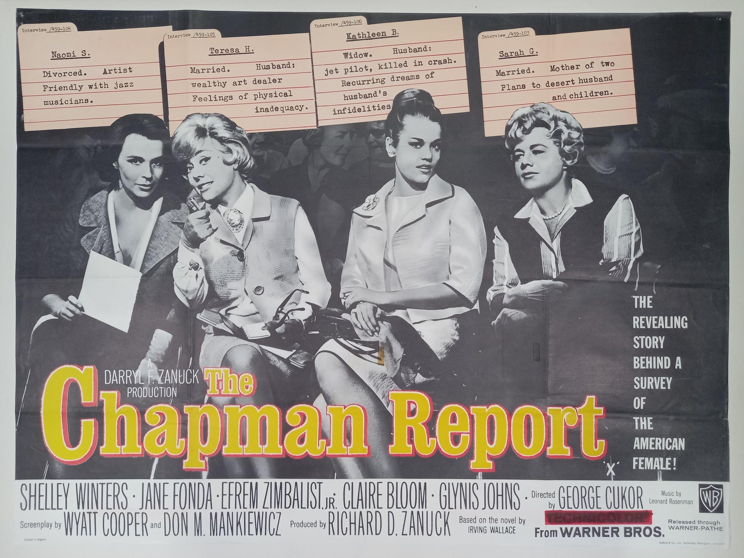 The Chapman Report, 1962, UK Quad film poster, 76.2 x 101.6 cm Folded