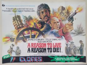 A Reason To Live, A Reason To Die/Clones, 1972, UK Quad (Double Bill) film poster, 76.2 x 101.6 cm