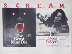 The Beast Must Die/Blood Sisters, 1974, UK Quad (Double Bill) film poster, 76.2 x 101.6 cm Folded
