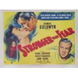 Stronger Than Fear, 1950, UK Quad film poster, 76.2 x 101.6 cm Folded