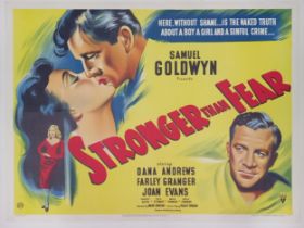 Stronger Than Fear, 1950, UK Quad film poster, 76.2 x 101.6 cm Folded