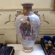 A Japanese vase, decorated figures, character mark to base, 58 cm high