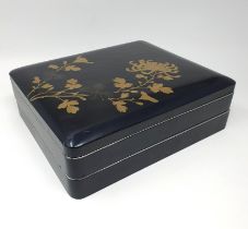 A Japanese lacquered box, 29 cm wide Overall condition good, light wear