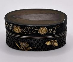 A Japanese Fuchi Gashira box, 4 cm wide