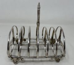 A Victorian silver toast rack, London 1844, 6.9 ozt