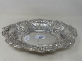 A late Victorian silver pierced oval dish, Birmingham 1899, 8.5 ozt