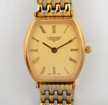 A ladies gold plated Longines wristwatch