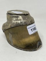 A novelty inkwell, made from a pony hoof