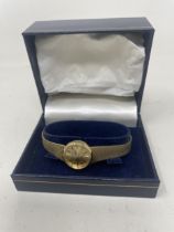 A ladies 9ct gold Rotary wristwatch, boxed clasps marked as 9ct weight: 27.3 g approx