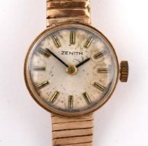 A ladies 9ct gold Zenith wristwatch 16 g all in strap is not marked clasp is stamped 925