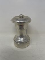 A sterling silver mounted pepper grinder
