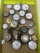 A silver open face pocket watch, and assorted other pocket watches (qty)