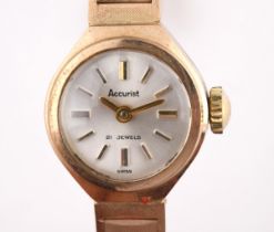 A ladies 9ct gold Accurist wristwatch