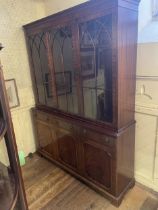 A mahogany bookcase cabinet, 150 cm wide