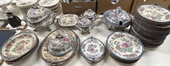 A late 19th century extensive part dinner service, decorated the Indian tree pattern
