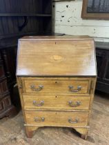 A mahogany chest, having three long drawers, a bookcase and a bureau (3)