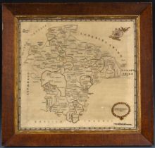 A 19th century map sampler, of Devon, worked by Louisa Jane Mardon, dated 1836, 46 x 50 cm Various