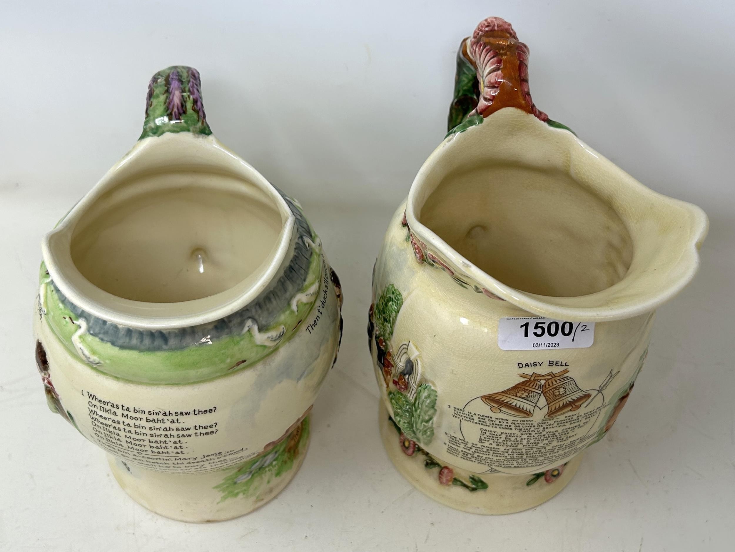 A Crown Devon musical jug, 20 cm, and another (2) - Image 3 of 5