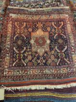 A Qachai rug, 71 x 54 cm, and another 102 x 58 cm (2)